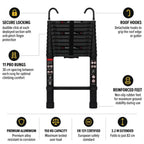 Telescopic Ladder 3,2m Black