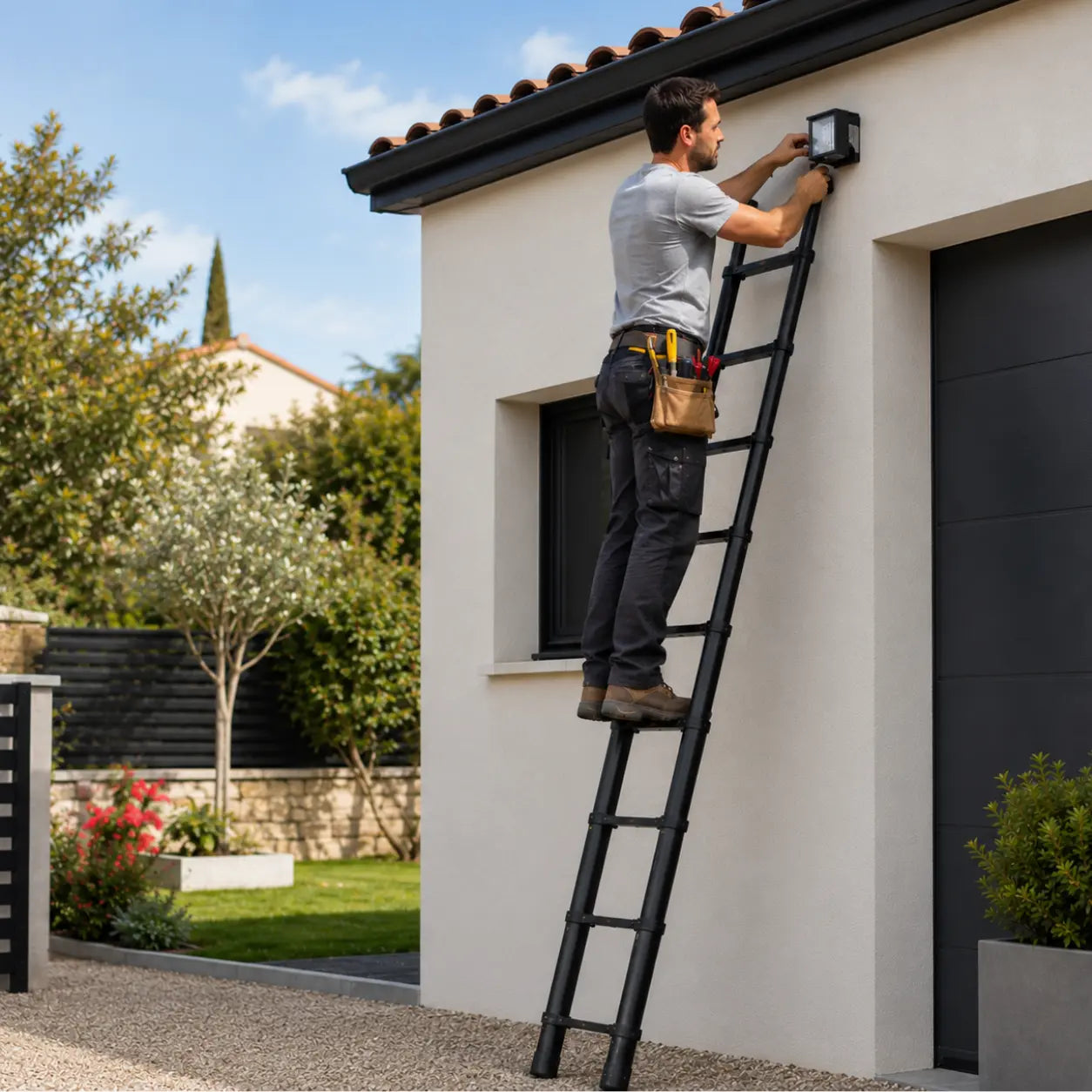 Telescopic Ladder 3,2m Black
