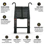 Telescopic Ladder 3,8m Black