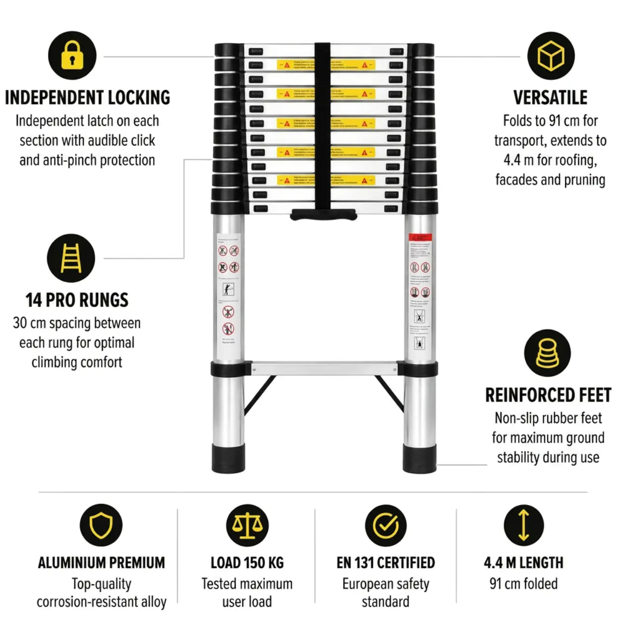 Telescopic Ladder 4,4m