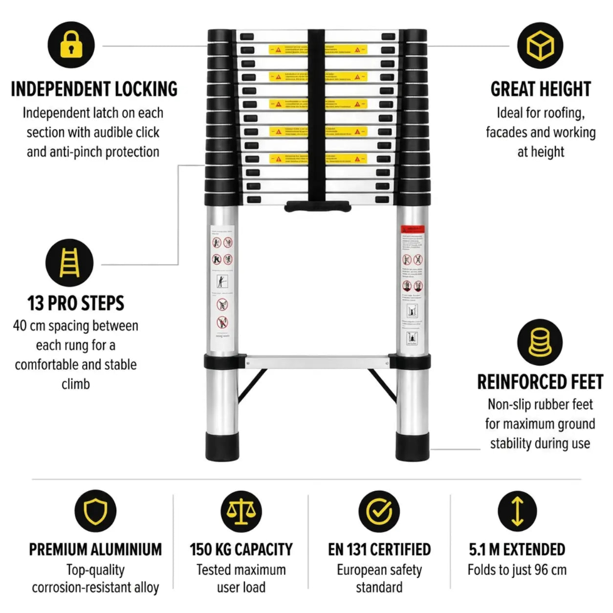 Telescopic Ladder 5,1m