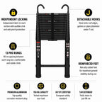 Telescopic Ladder 5,1m Black