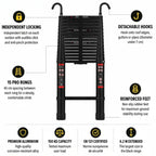 Telescopic Ladder 6,2m Black