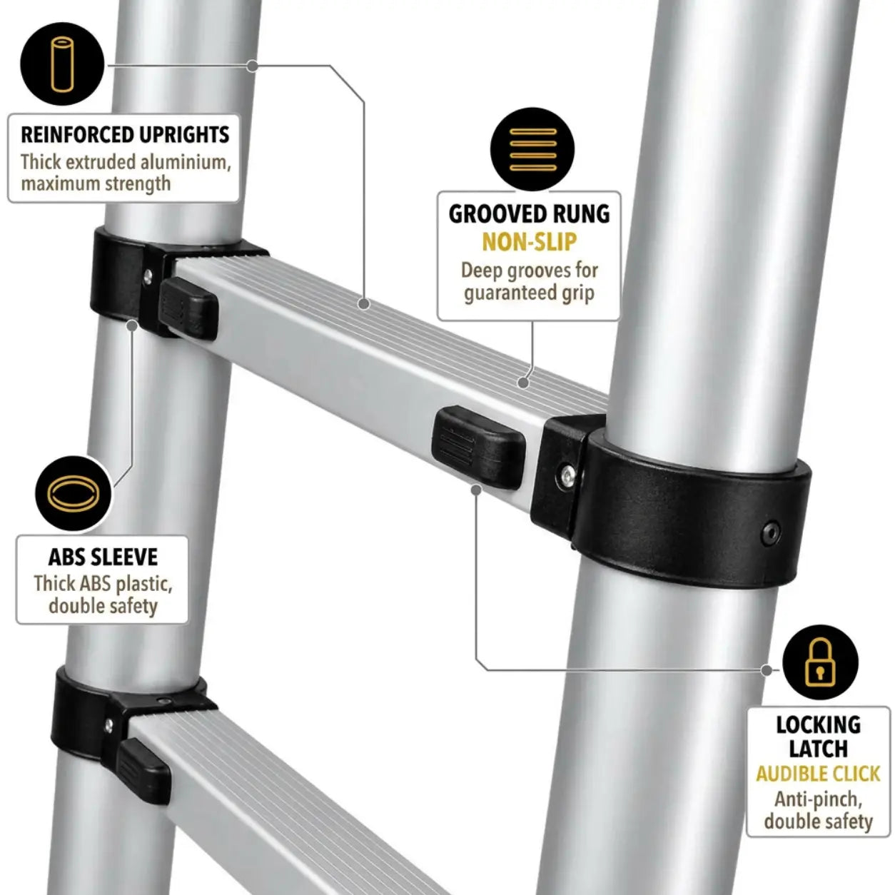 Telescopic Ladder 4,4m with Hook